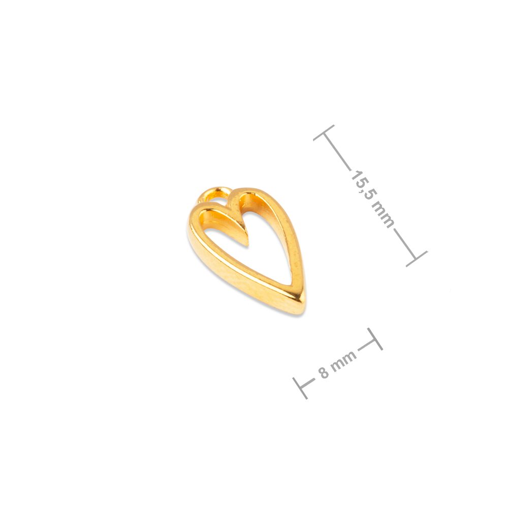 Manumi přívěsek srdce 16x8 mm pozlacený - 1 ks