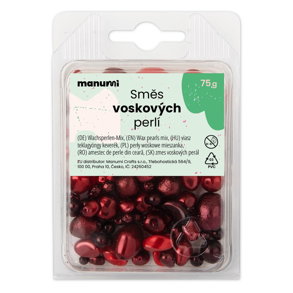 Manumi směs českých voskových perel červená - 300 g
