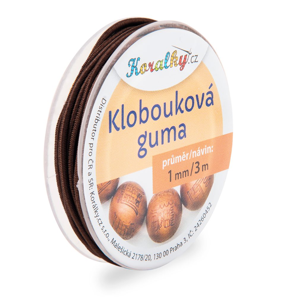 Manumi Klobouková guma 1mm/3m tmavě hnědá č.10 - 5 ks