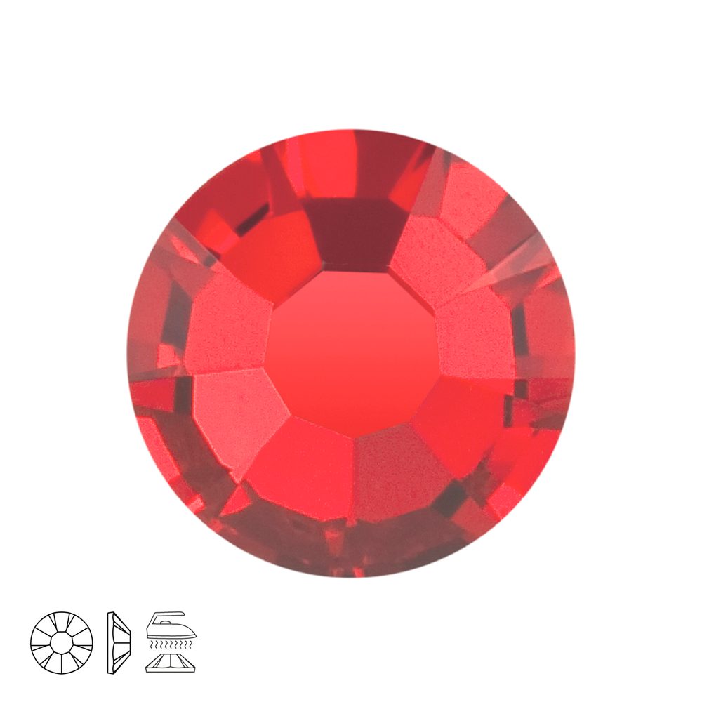 Preciosa MC nažehlovací šatonová růže MAXIMA SS20 Light Siam - 72 ks