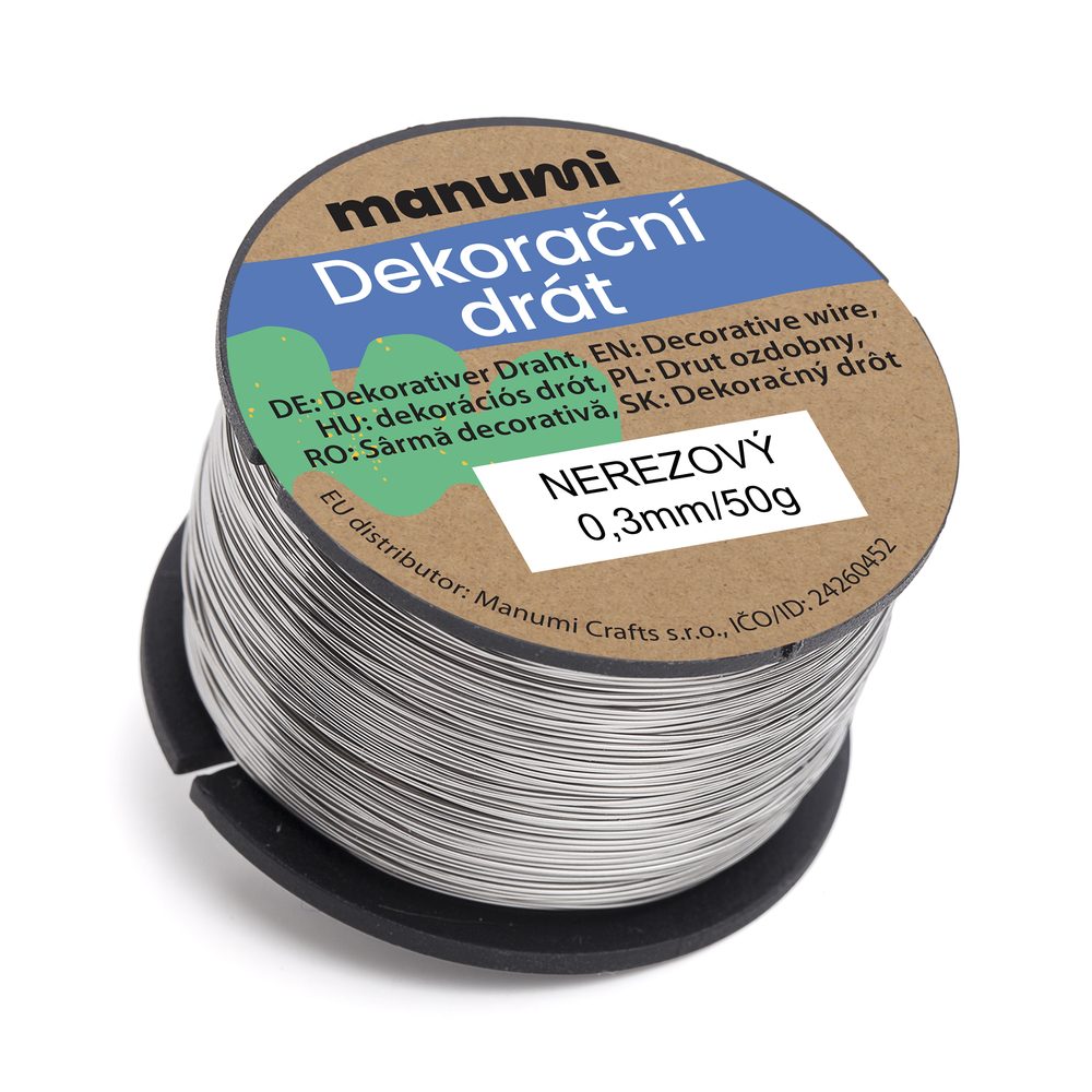 Levně Manumi Nerezový drát 0,3 mm/50 g - 3 ks