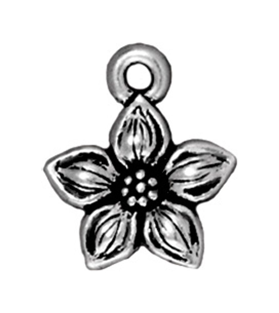 TierraCast přívěsek Star Jasmine starostříbrný - 5 ks