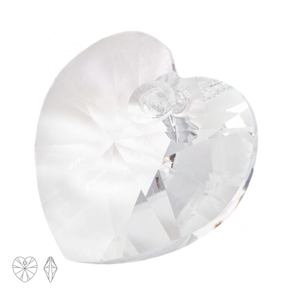 Preciosa MC přívěsek srdce MAXIMA 18 mm Crystal - 3 ks