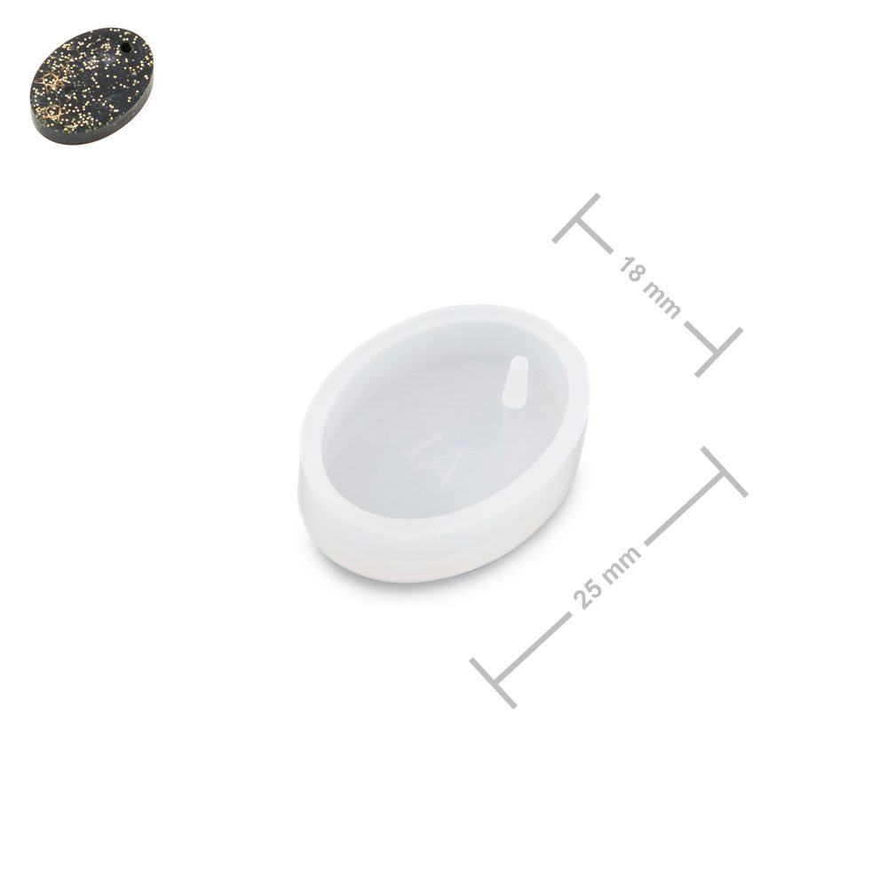 Silikonová forma na křišťálovou pryskyřici oválný přívěsek 25x18mm - 1 ks