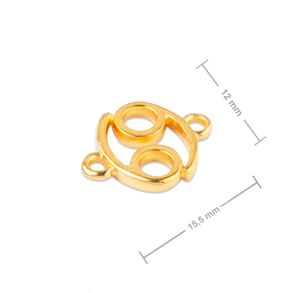 Manumi spojovací díl Rak 15,5x12 mm pozlacený - 1 ks