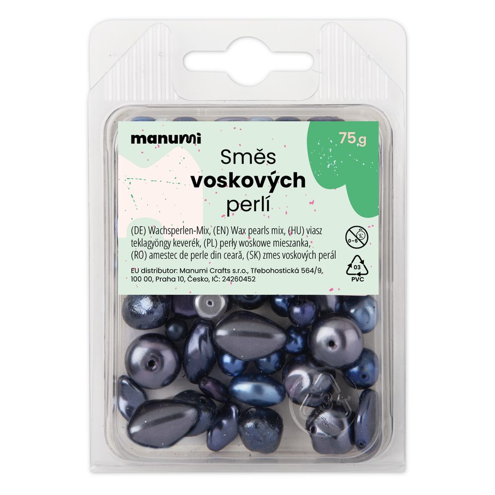 Manumi směs českých voskových perel modrá - 300 g