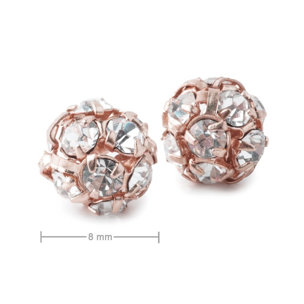 Manumi štrasová kulička 8 mm rose gold Crystal - 2 ks