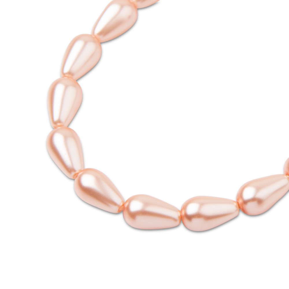 Preciosa perla hruška 10x6mm Pearl Effect Peach - 12 ks