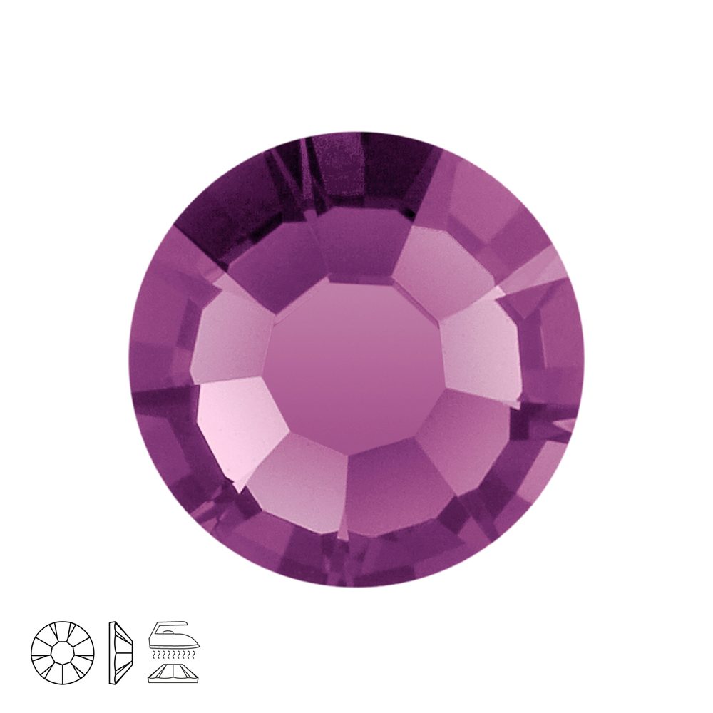 Preciosa MC nažehlovací šatonová růže MAXIMA SS20 Amethyst - 72 ks
