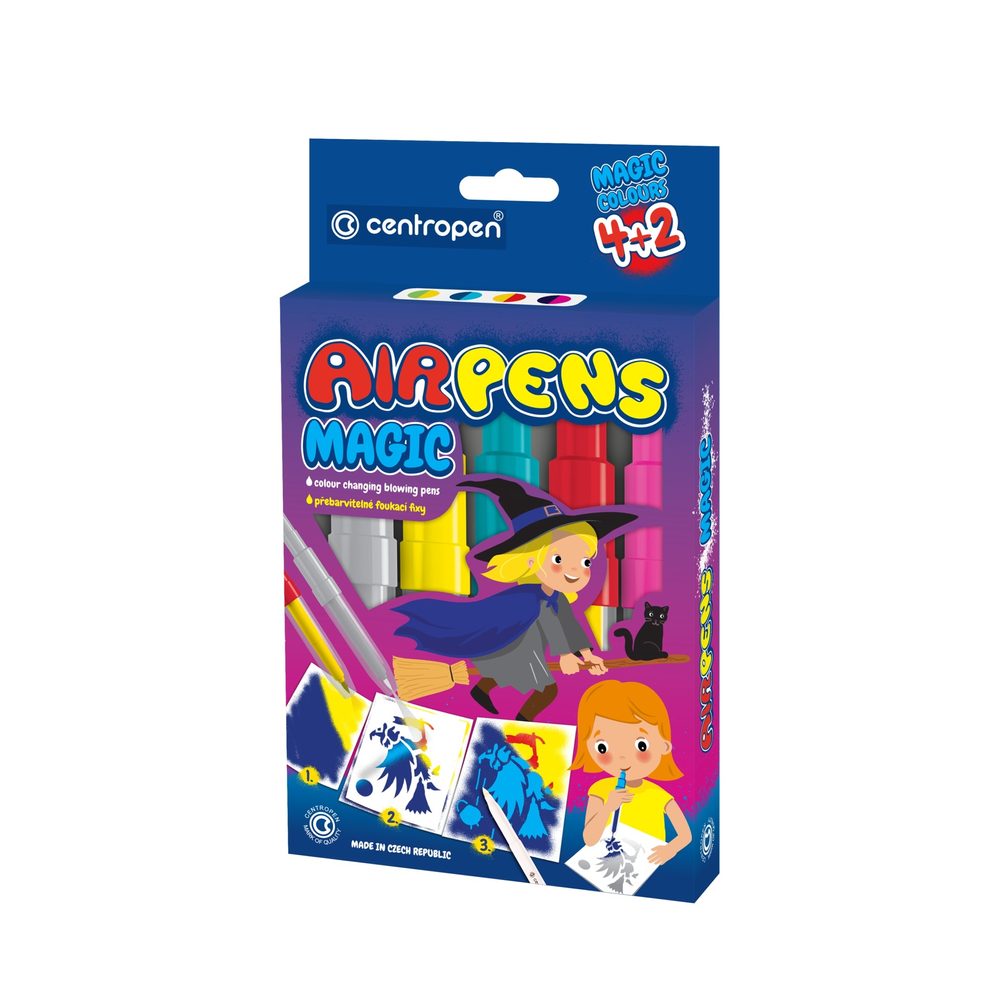 Centropen Foukací fixy Centropen Airpens magic 4+2ks - 1 balení