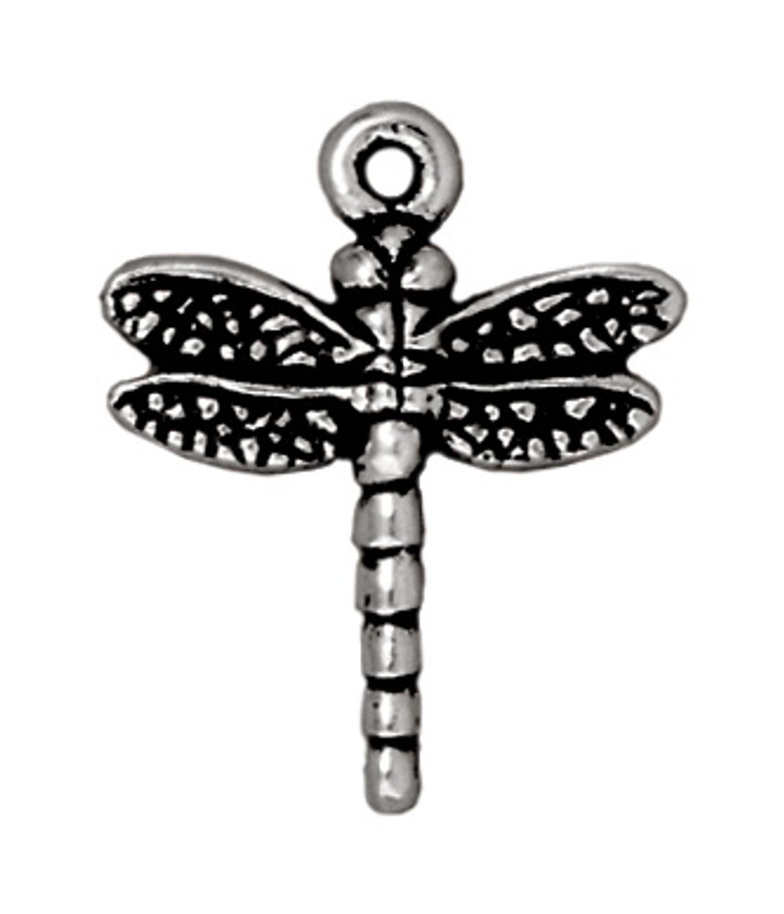 TierraCast přívěsek Dragonfly starostříbrný - 5 ks