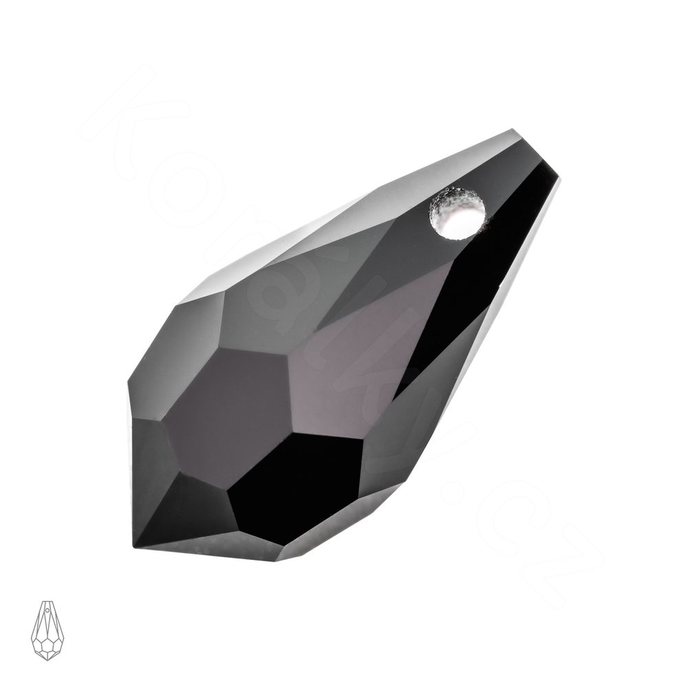 Levně Preciosa MC přívěsek kapka 984 5,5x11 mm Jet - 12 ks