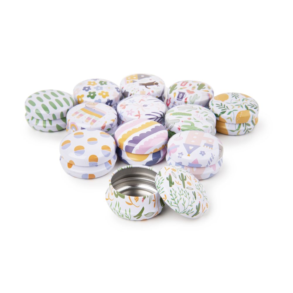 Kovové nádoby na čajové svíčky Cartoon 12ks - 3 sady