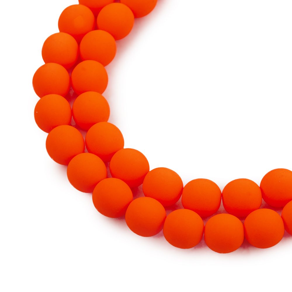 Estrela České mačkané korálky Estrela NEON 8 mm oranžové - 220 ks