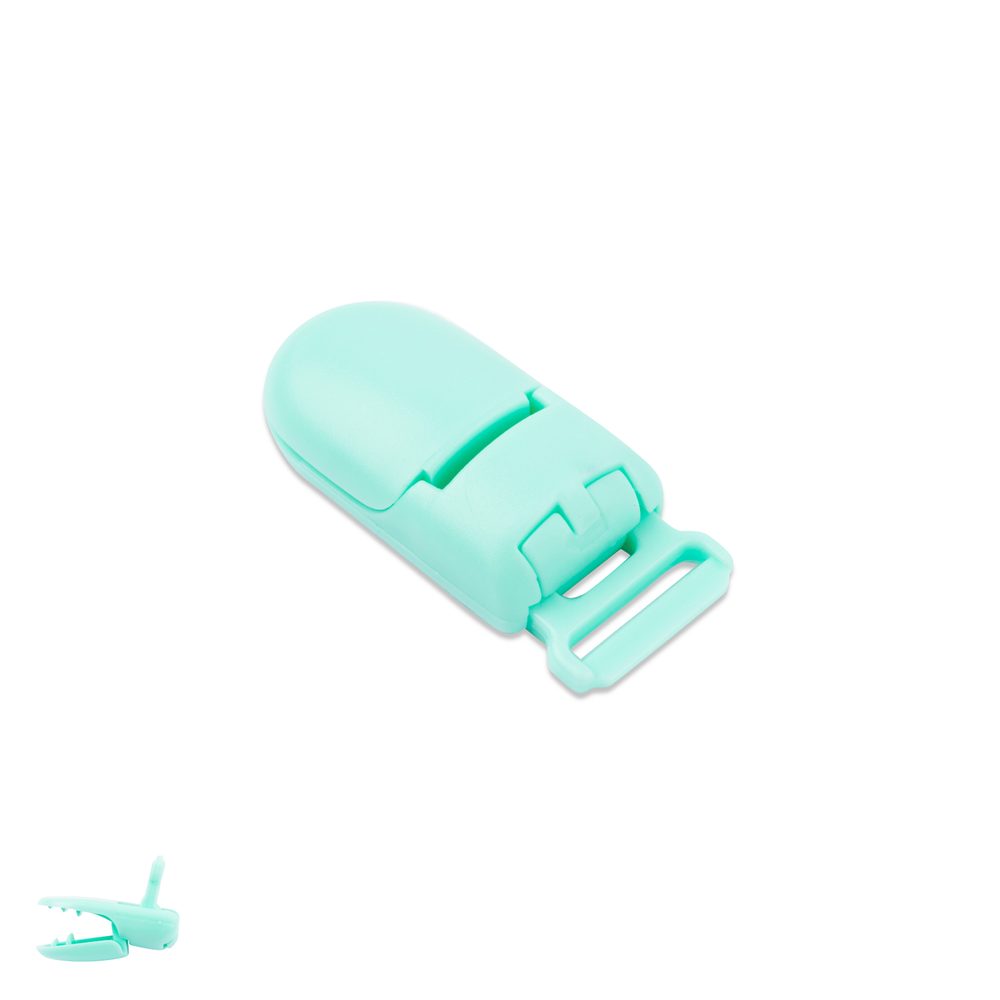 Plastový klip na dudlík 32x17,5x9mm Crystaline Cyan - 10 ks