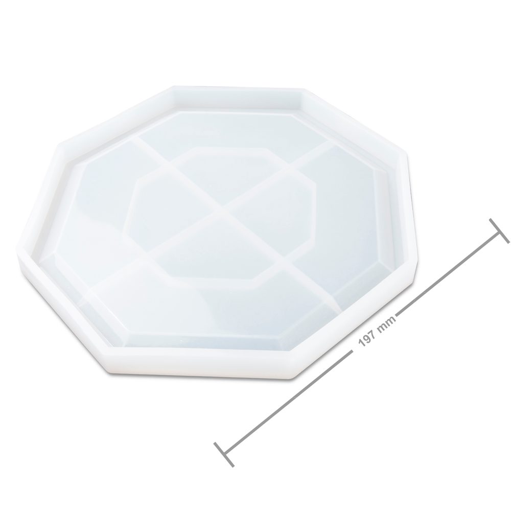 Manumi Silikonová forma na odlévání křišťálové pryskyřice podtácek oktagon 197x197x15mm - 3 ks