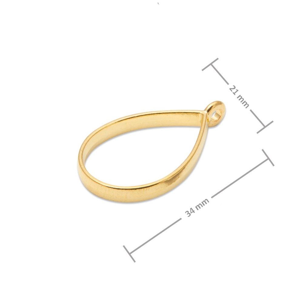Rámeček na odlévání křišťálové pryskyřice kapka 34x21 mm v barvě zlata - 1 ks