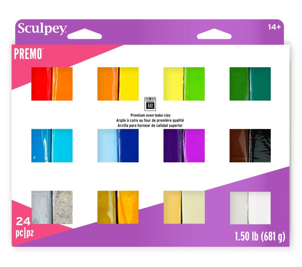 Sculpey PREMO sada 681g 24 barev - 3 sady