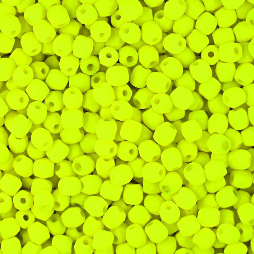 Manumi české broušené korálky 3mm Neon Yellow - 300 ks