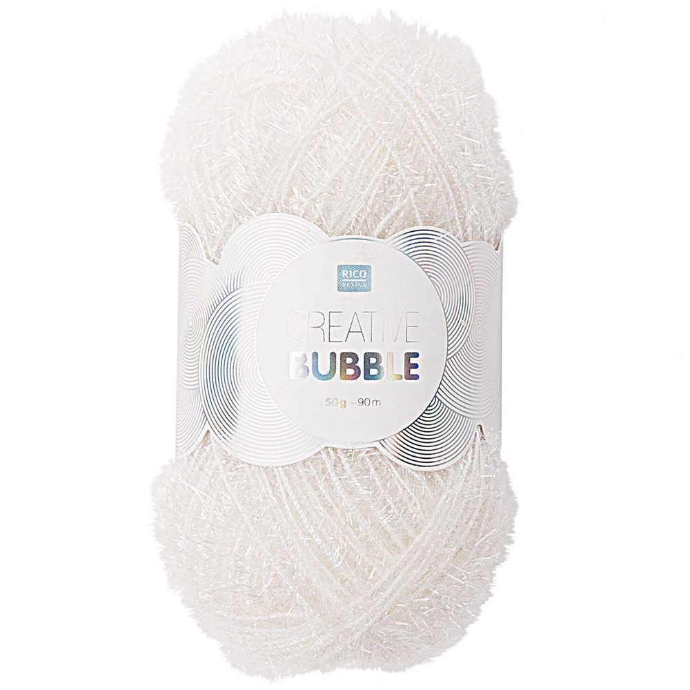 Rico design háčkovací příze na výrobu žínek Creative Bubble odstín 001 bílá - 3 ks