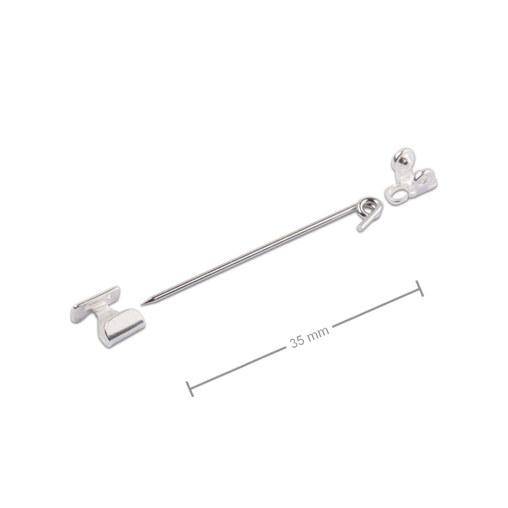 Brožové zavírání 35mm stříbrné - 3 ks