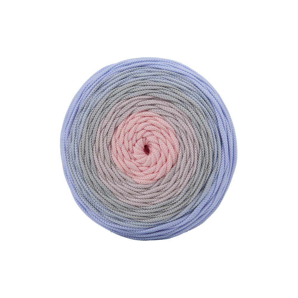 Manumi háčkovací polyesterová šňůra 5 mm ombré pastelová - 3 ks