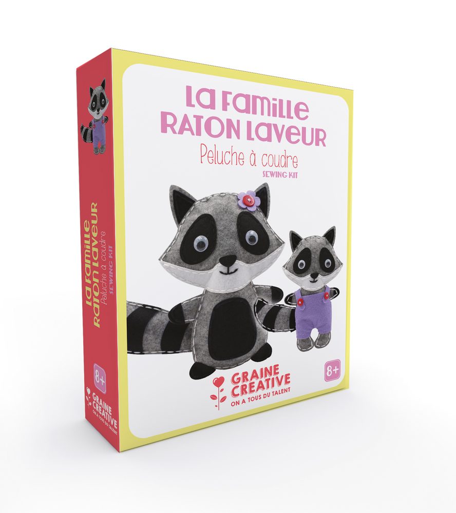 Graine Creative Kreativní sada na šití mývalí rodina - 3 sady