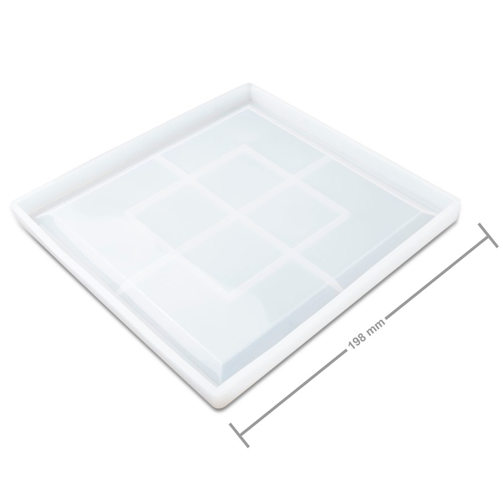 Manumi Silikonová forma na odlévání křišťálové pryskyřice podtácek čtverec 198x198x15mm - 3 ks