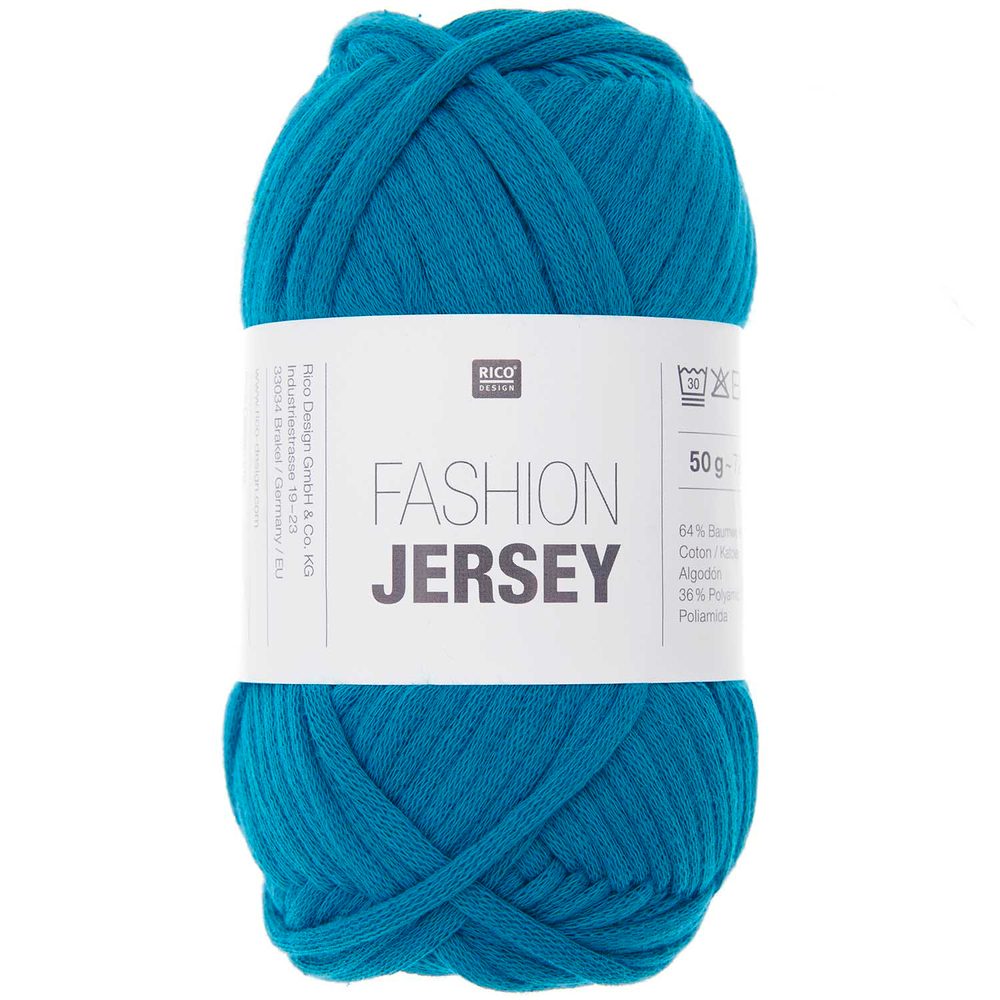 Rico design háčkovací šňůra Fashion Jersey odstín 028 tmavě tyrkysová - 3 ks