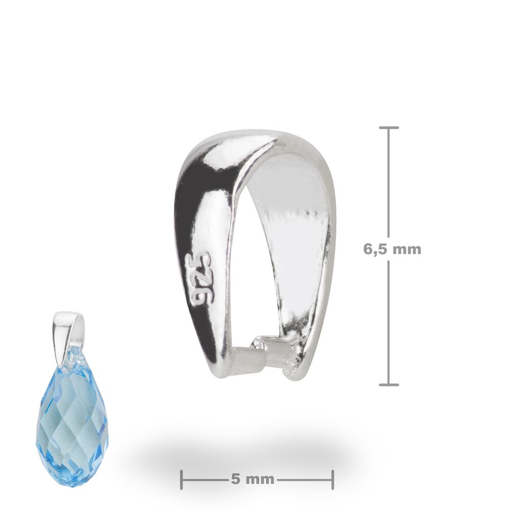 Stříbrná bižuterní šlupna 6,5 x 5 mm - 5 ks