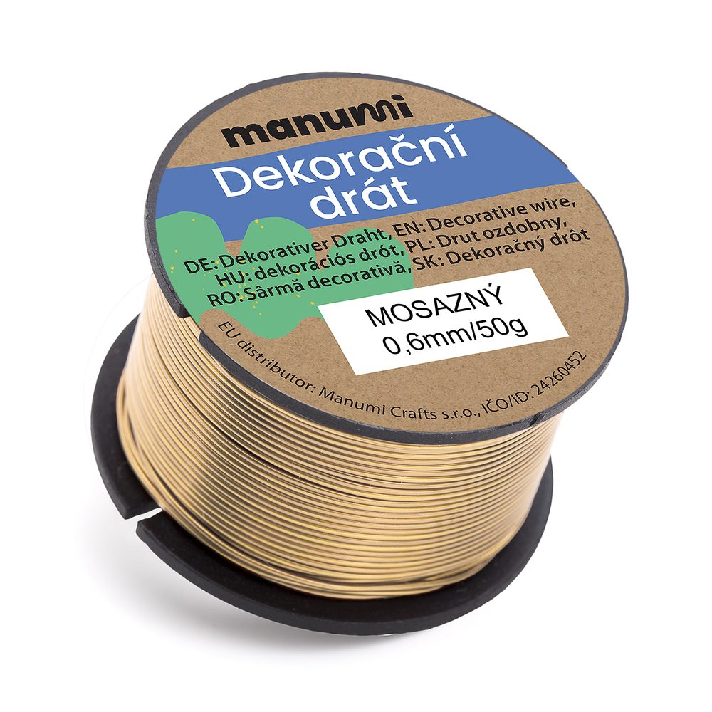 Manumi Mosazný drát 0,6 mm/50 g - 3 ks
