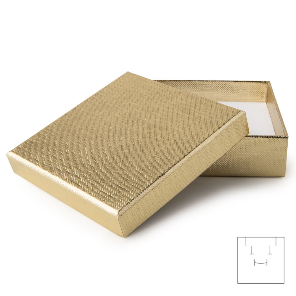 Dárková krabička na šperk zlatá 85x85x25mm - 10 ks