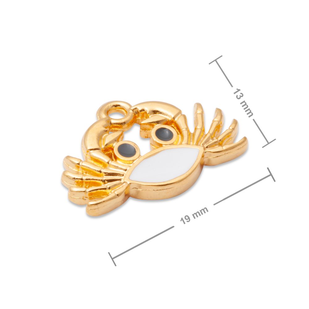 Levně Manumi přívěsek krab 19x13 mm pozlacený - 1 ks