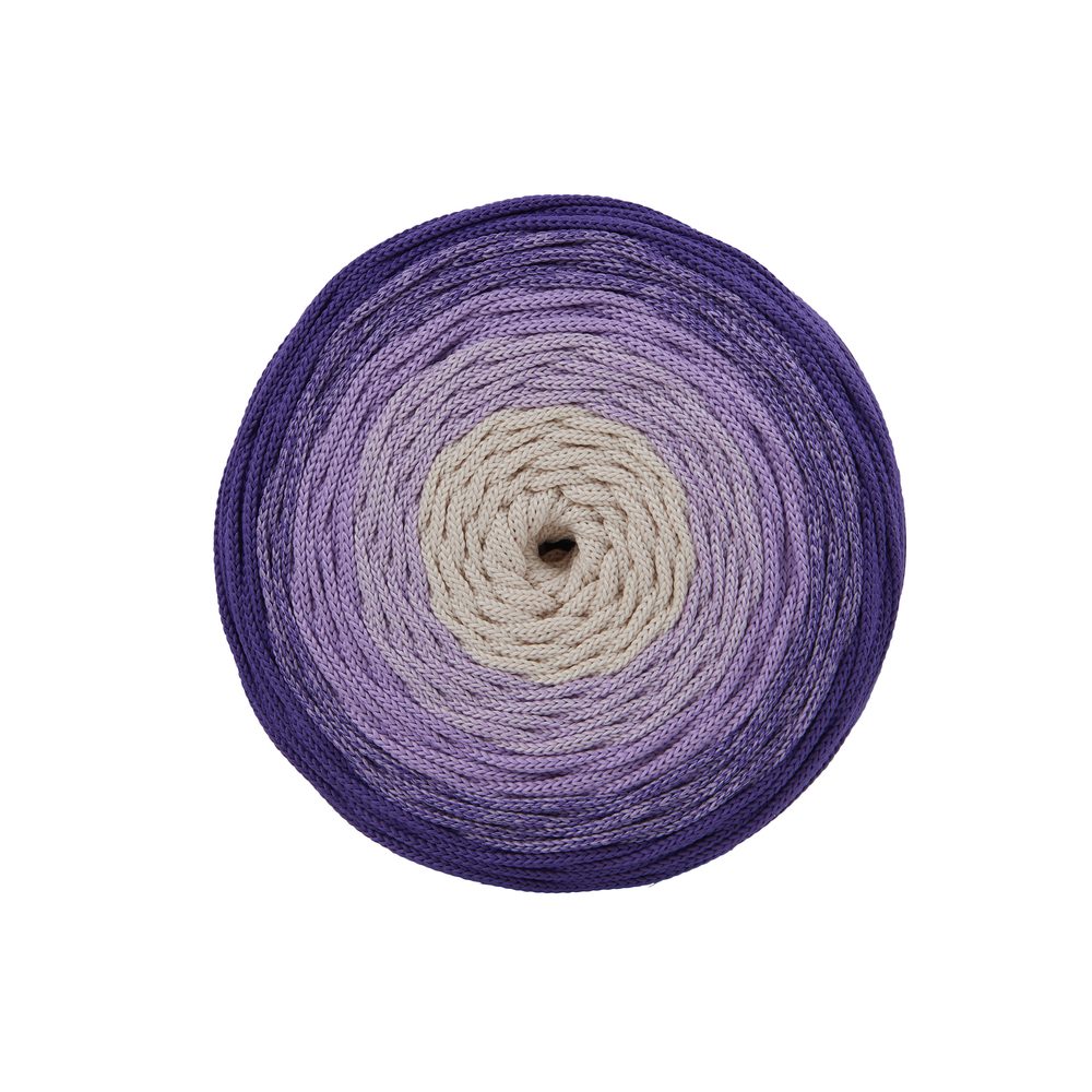 Manumi háčkovací polyesterová šňůra 5 mm ombré fialová - 3 ks