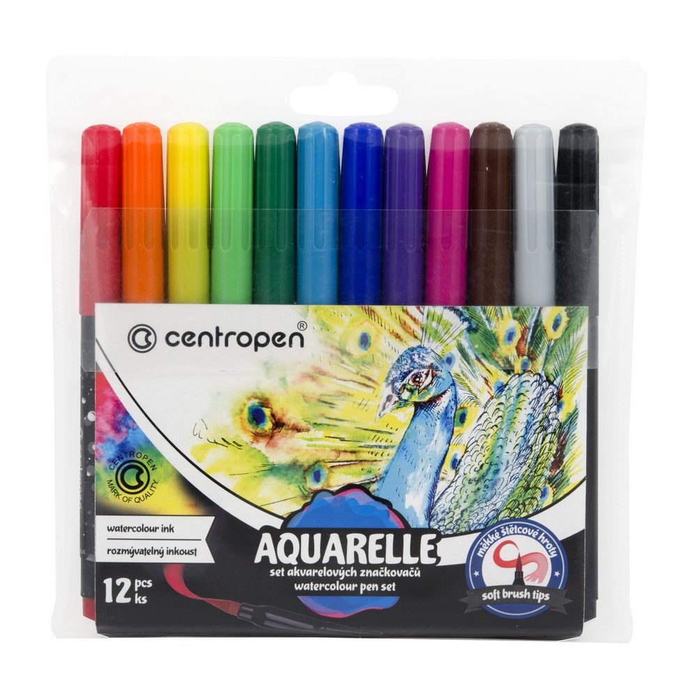 Centropen akvarelové popisovače 8683 sada 12 ks - 1 balení