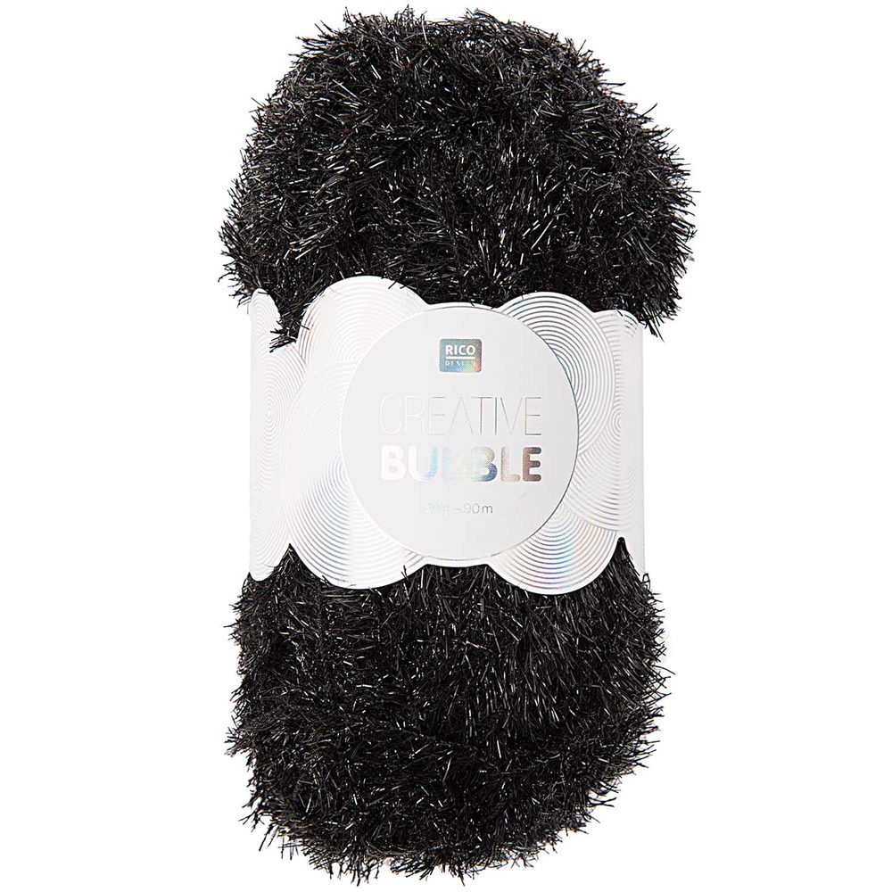 Rico design háčkovací příze na výrobu žínek Creative Bubble odstín 012 černá - 3 ks