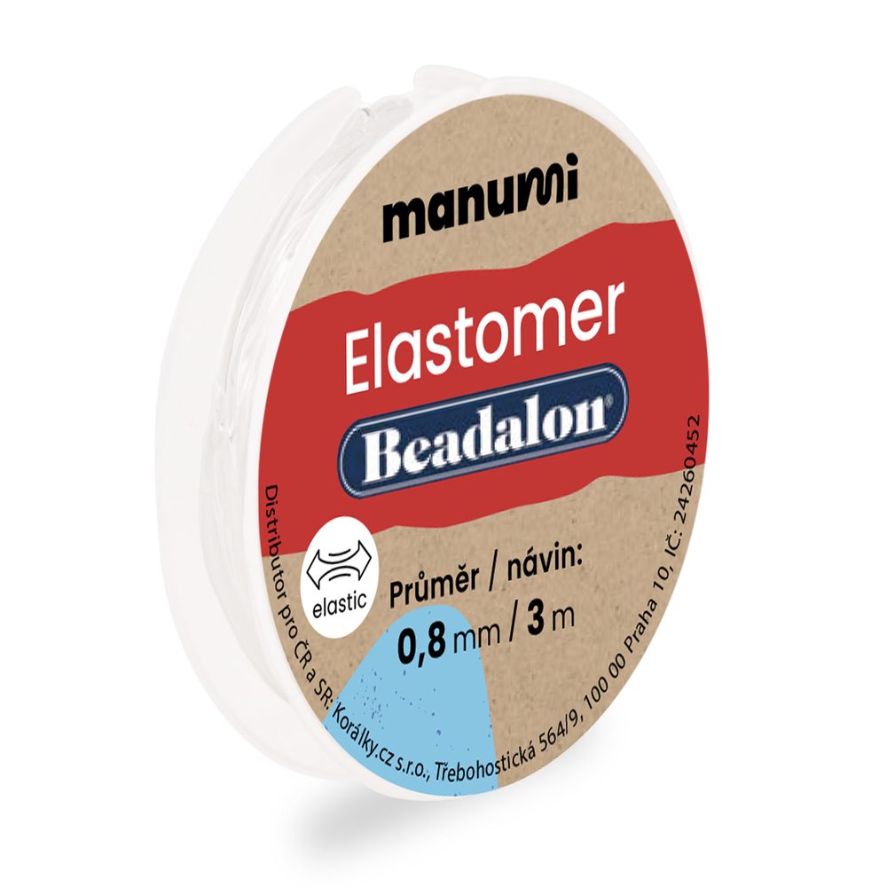 Beadalon elastomer 0,8 mm/3m - 5 ks