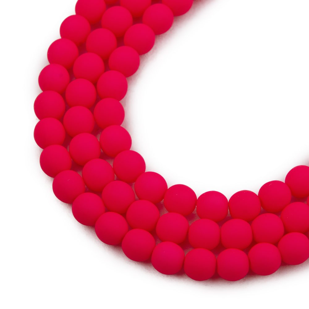 Estrela České mačkané korálky Estrela NEON 6 mm růžové - 300 ks