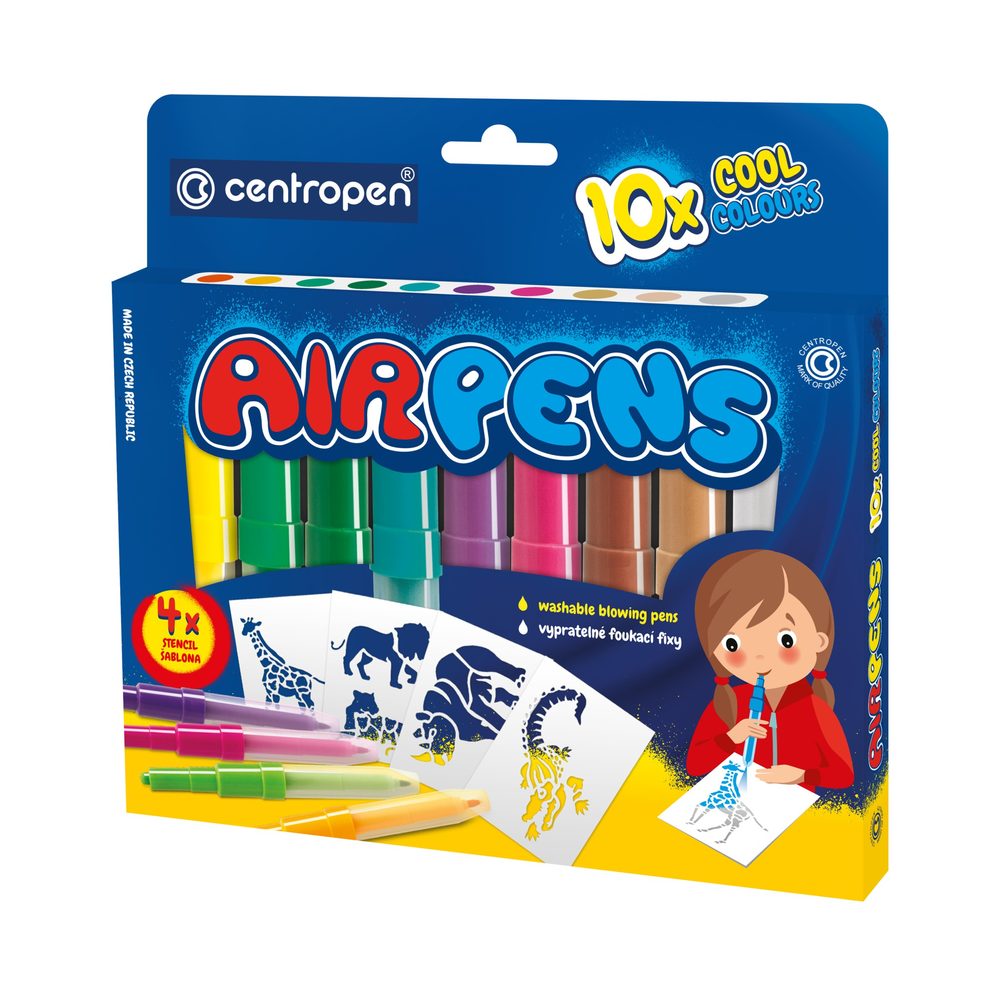 Centropen Foukací fixy Centropen Airpens cool barvy 10ks - 1 balení