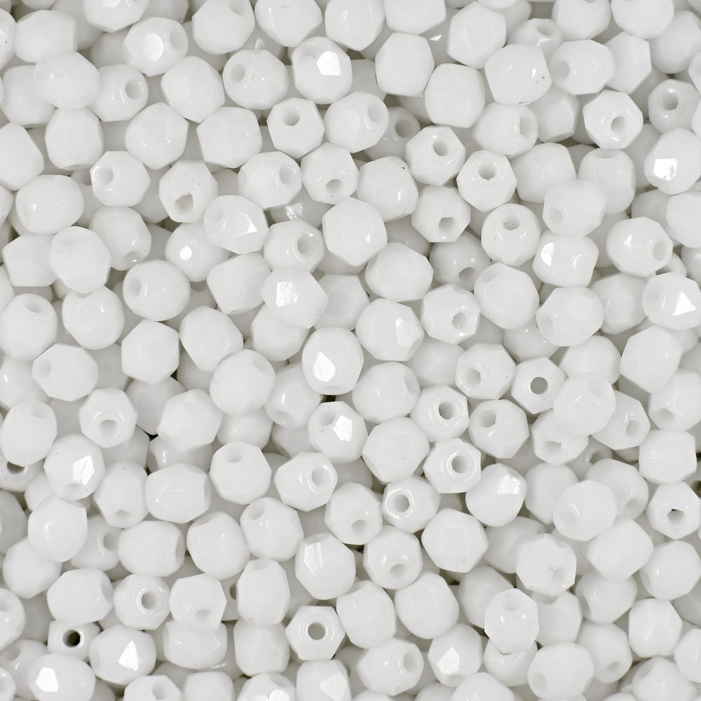 Manumi české broušené korálky 3mm Alabaster - 300 ks