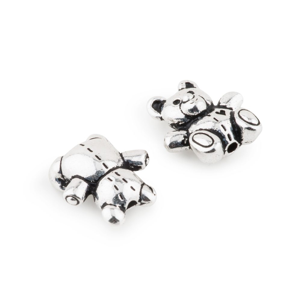 TierraCast korálek Teddy Bear starostříbrný - 5 ks