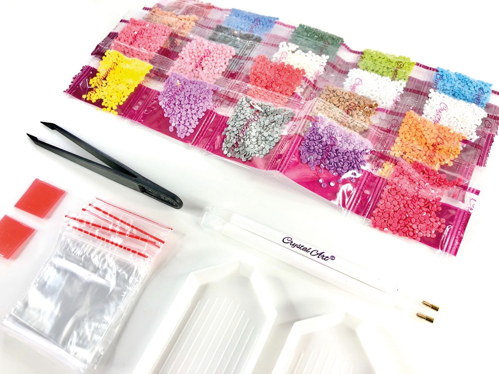 Sada krystalů s příslušenstvím na diamantové malování matné - 1 sada