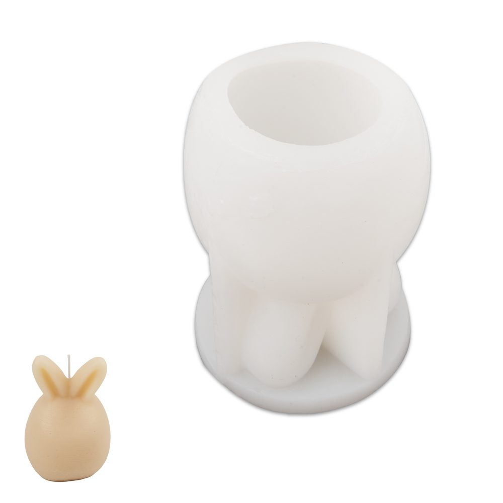 Manumi Silikonová forma na odlévání kreativní hmoty vajíčko s oušky nahoru 70 x 70 x 100 mm - 3 ks