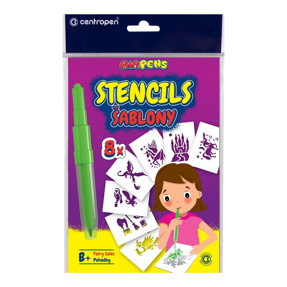 Šablona na foukací fixy Centropen pohádky 8ks - 1 balení