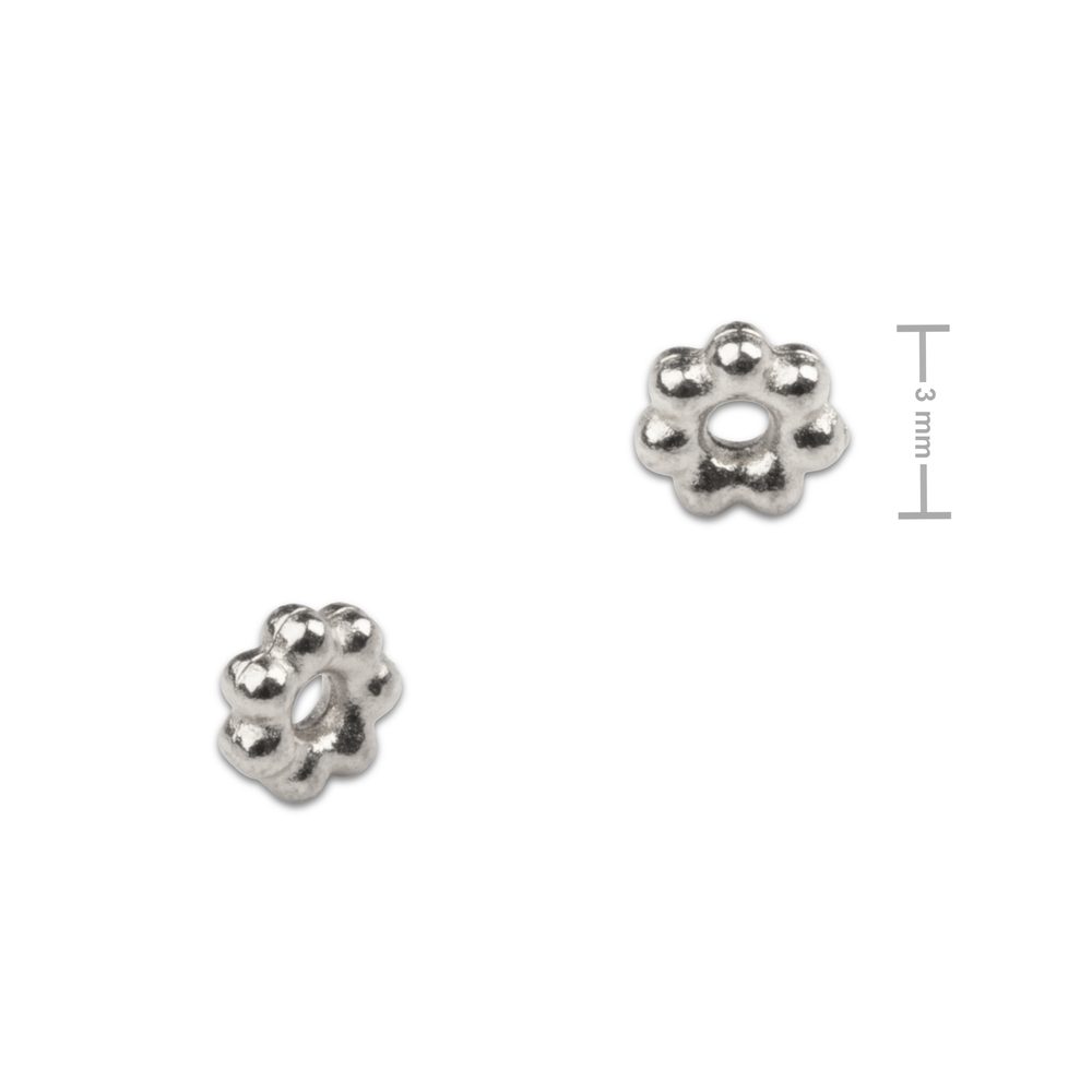 Distanční kroužek z chirurgické oceli květina 3 mm - 10 ks