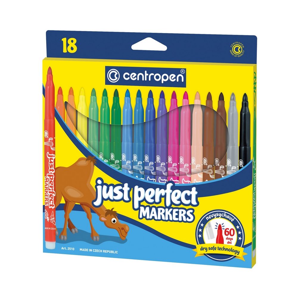 Centropen popisovače Just Perfect 2510 nevysychavý inkoust sada 18ks - 1 balení