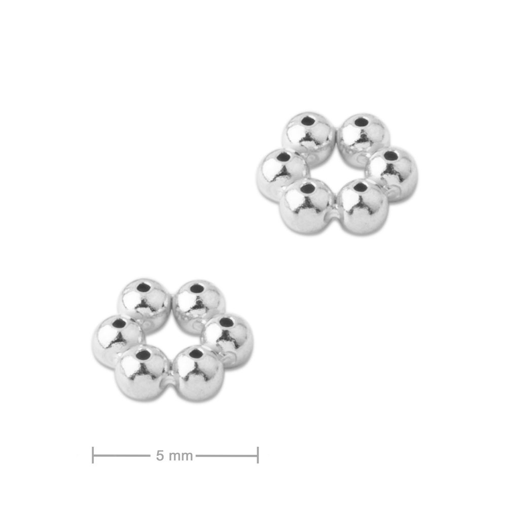 Stříbrný distanční kroužek 5 x 2 mm - 10 ks