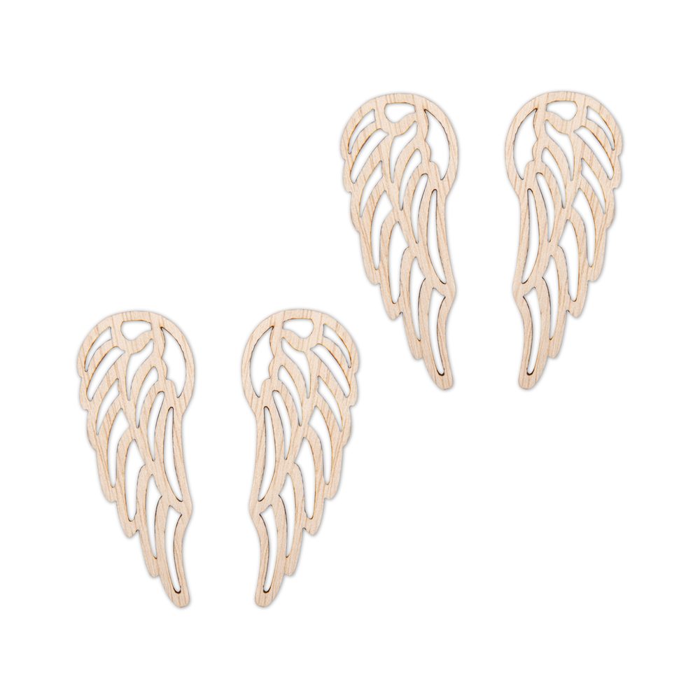 Dřevěný výřez andělské křídlo č.2 - 4 ks