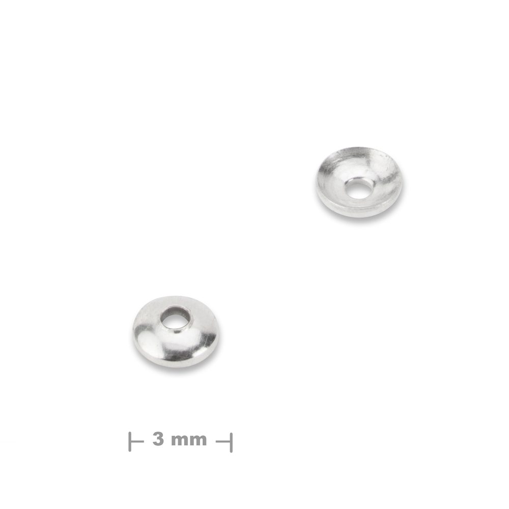 Stříbrný bižuterní kaplík 3 x 1 mm - 10 ks