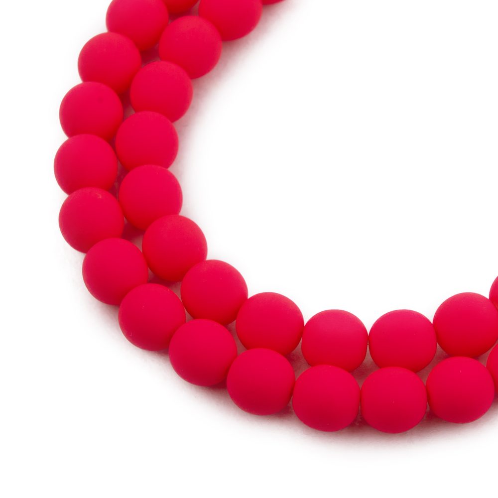 Estrela České mačkané korálky Estrela NEON 8 mm růžové - 220 ks